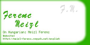 ferenc meizl business card